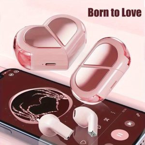 True wireless TWS5.3 audio earphones, foldable and switchable in two forms, love couple earphones, high-definition call without delay, high capacity battery life, continuous playback for 8 hours, in ear painless wearing, running and anti falling, level waterproof and dustproof, protecting your phone