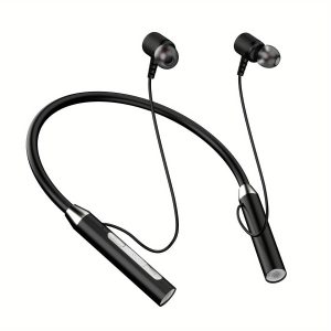 5.0 Wireless Headphones Super Bass Neckband Stereo Earphones Headsets Mic Built-In On F Off Switch, Built-in Microphone