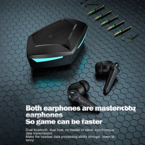 Wireless in-ear earbuds with touch controls, noise-canceling microphone, Type-C charging, smartphone compatible, closed-back design